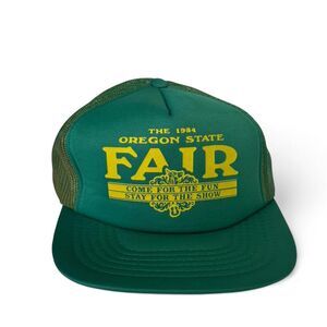 Vintage 1984 Oregon State‎ Fair green and yellow snapback hat